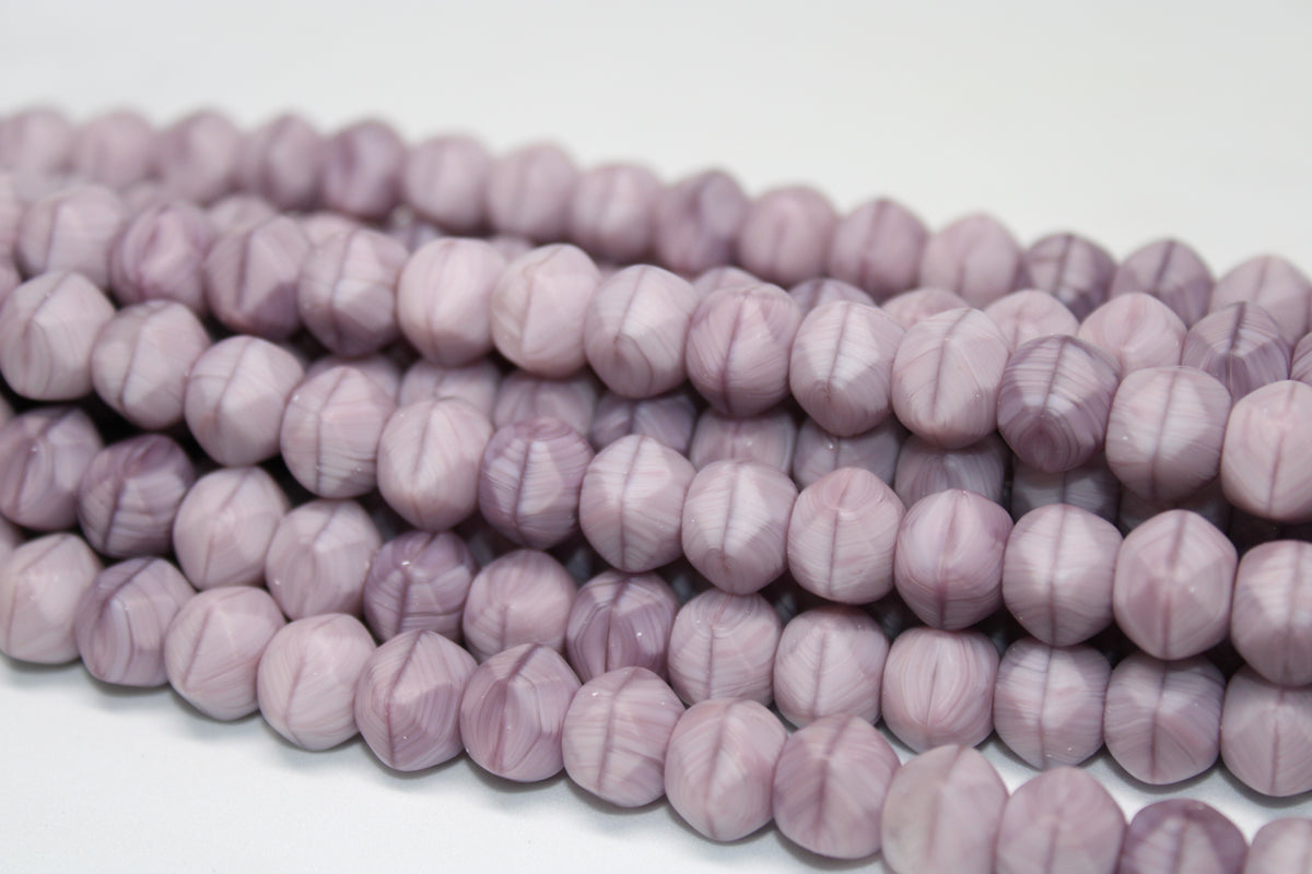 Lavender Matte Czech Glass 11mm, 8 inches Strand