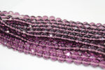 Purple Faceted Czech Glass Beads 8mm, 7.5 inches Strand