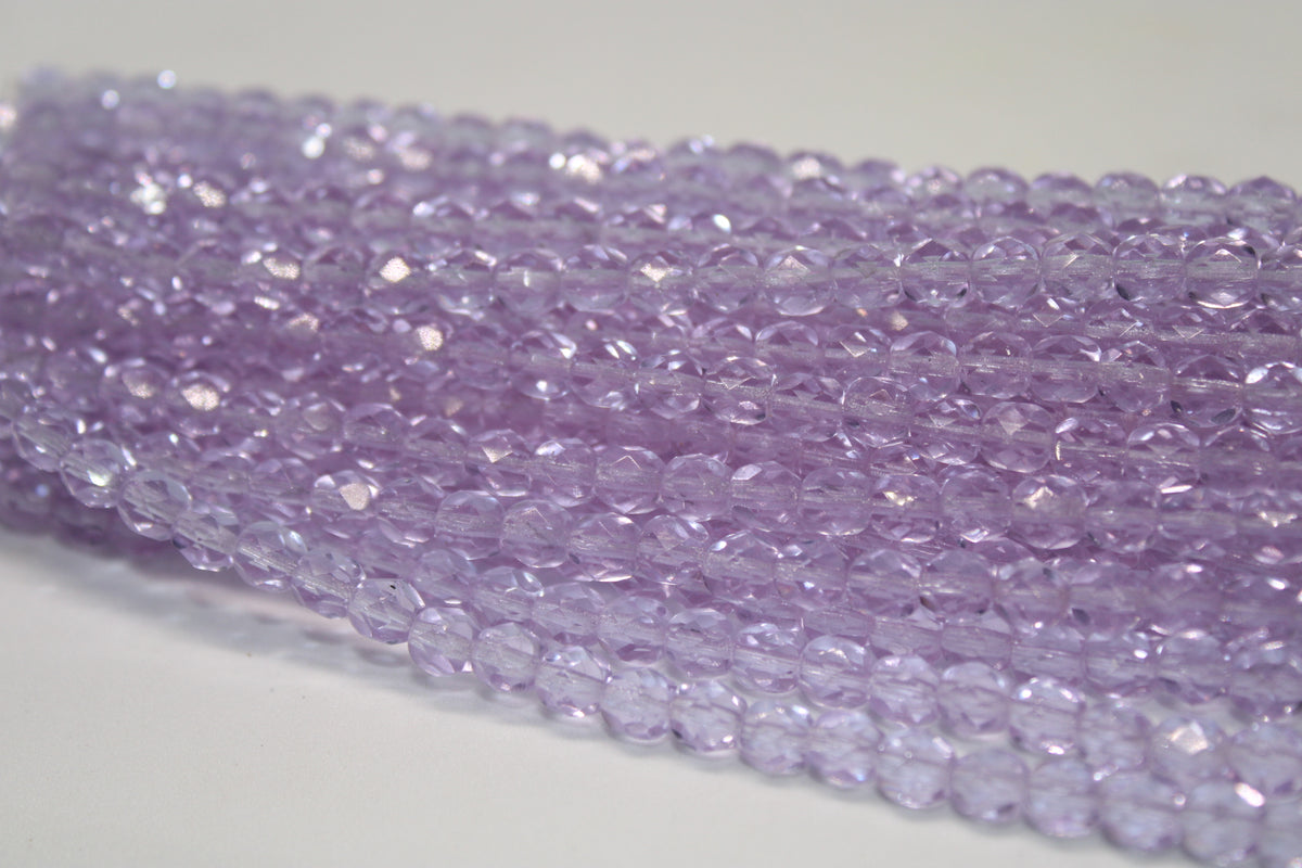 Iris Faceted Czech Glass Beads 6mm, 6 inches Strand