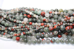 African Bloodstone Round Gemstone Beads 16" Strand