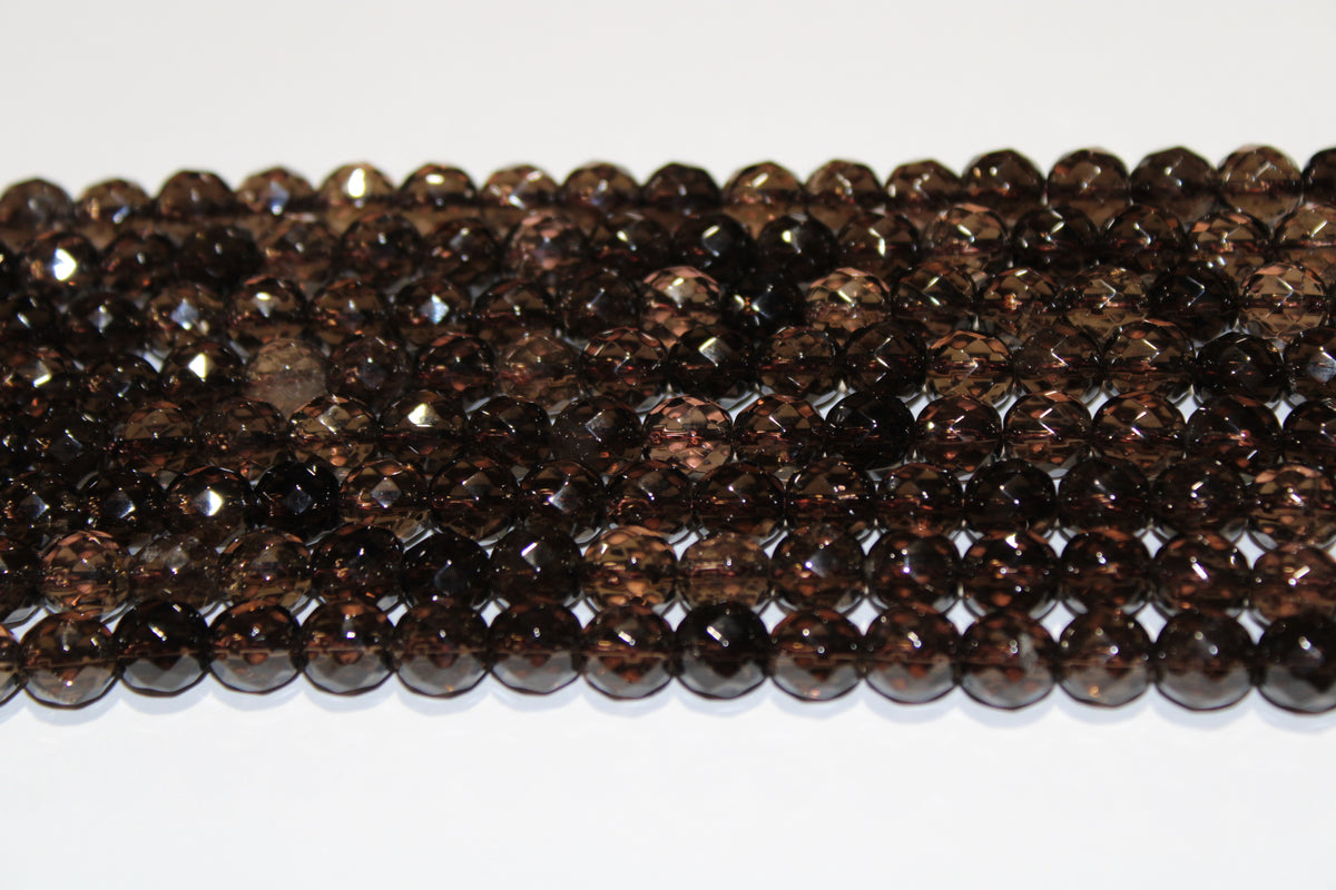 Smoky Quartz Round, 16 inches Strand