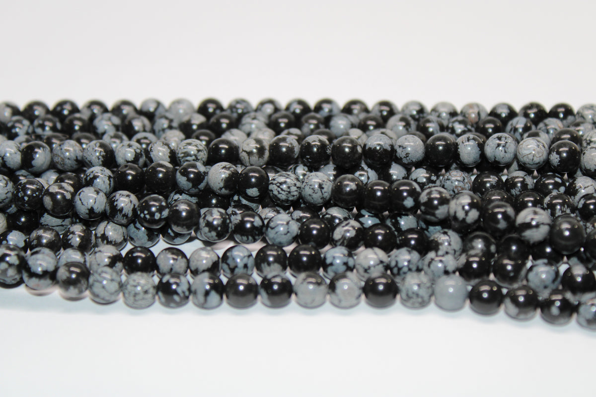 Snowflake Obsidian Round, 16 inches Strand