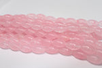 Pink Oval Czech Glass 16mm x 9mm, 7.5 inches Strand