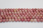 Rhodonite Round Gemstone Beads, 16 inches strand