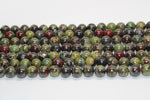 Dragon Bloodstone Round Gemstone Beads, 16 inches Strand