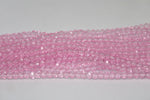 Light Pink Czech Glass Faceted 4mm, 9 inches Strand