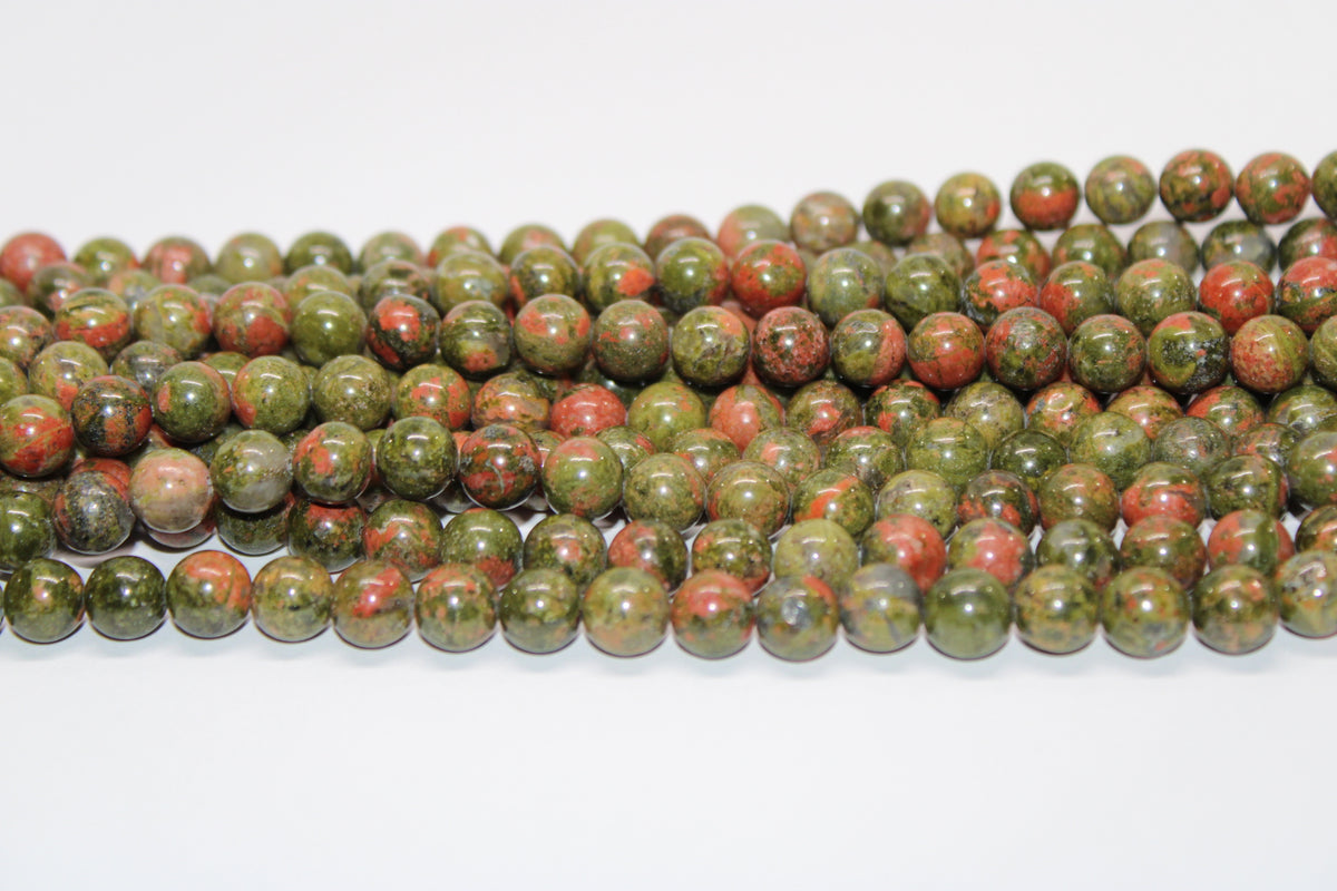 Unakite Round Gemstone Beads, 16 inches Strand