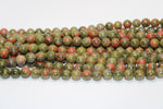 Unakite Round Gemstone Beads, 16 inches Strand