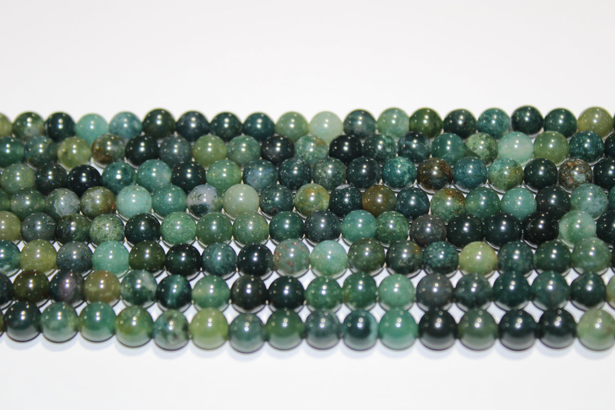 Moss Agate Faceted, 16 inches Strand