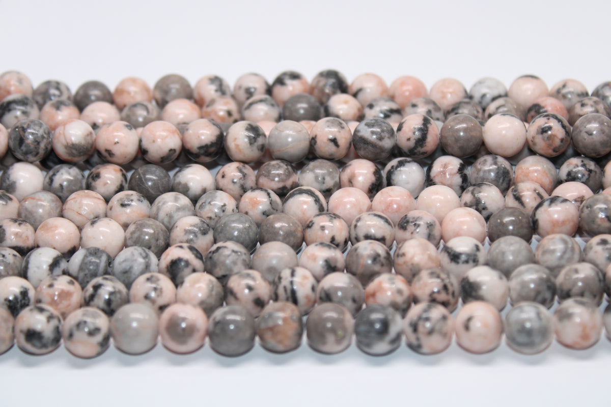 Pink Zebra Jasper Round, 16 inches strand