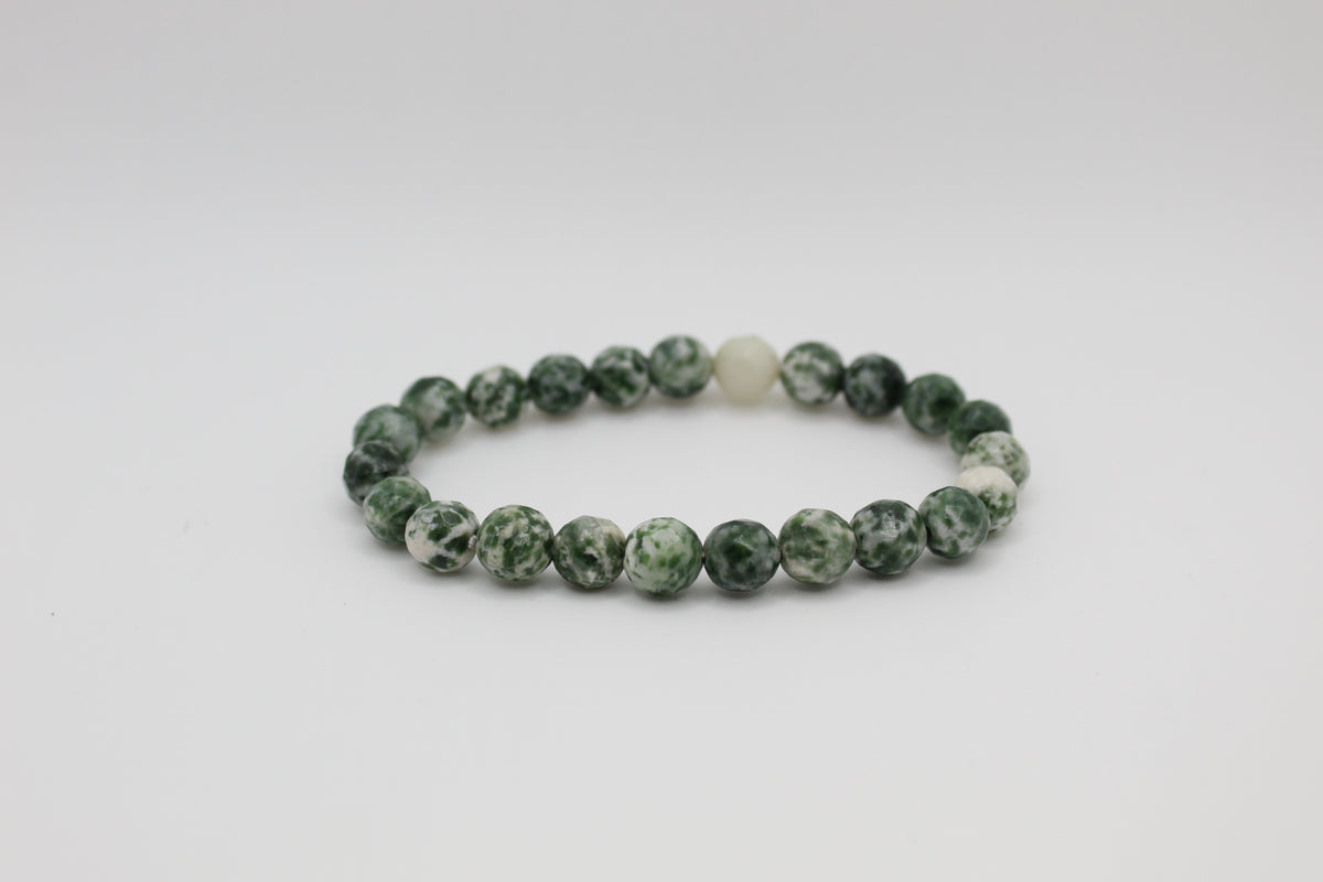 Green Spot Jasper Faceted Bracelet