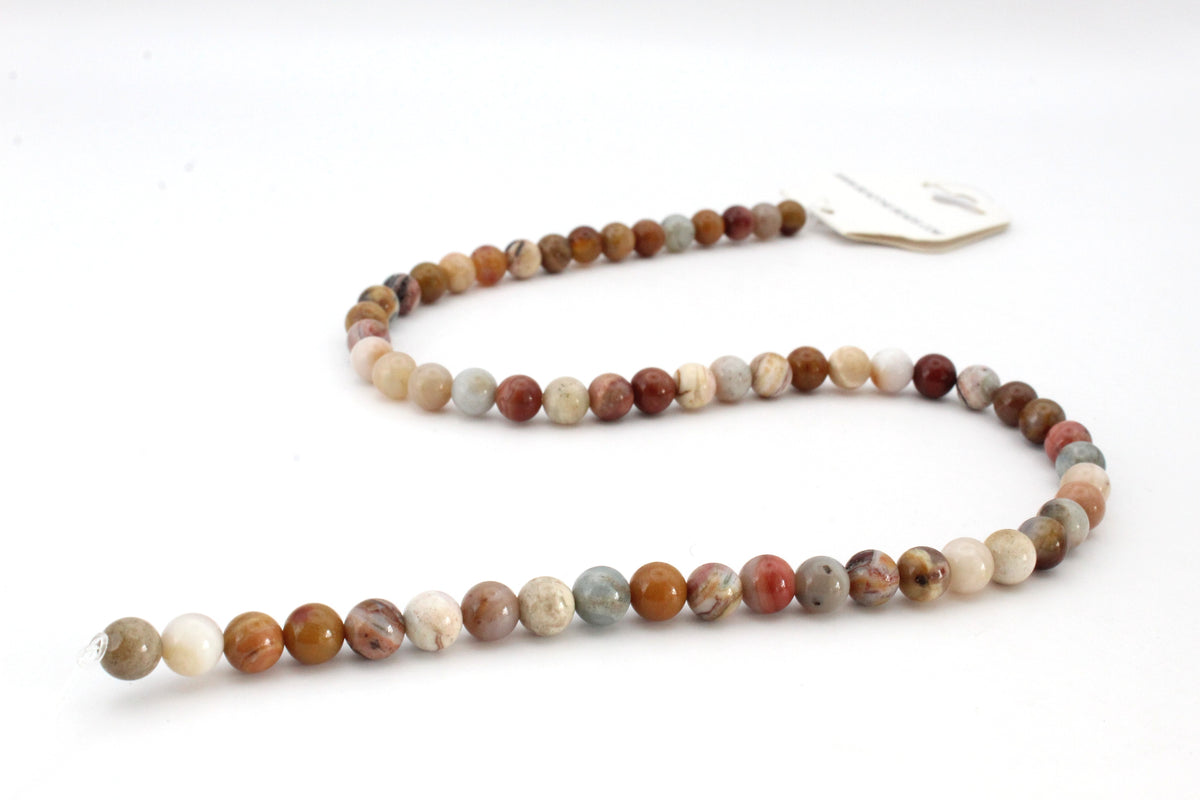 Tree Jade Round Gemstone Beads 16" Strand