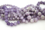 Light Amethyst Round Gemstone Beads 16" Strand