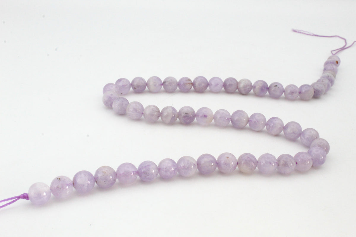 Light Amethyst Round Gemstone Beads 16" Strand