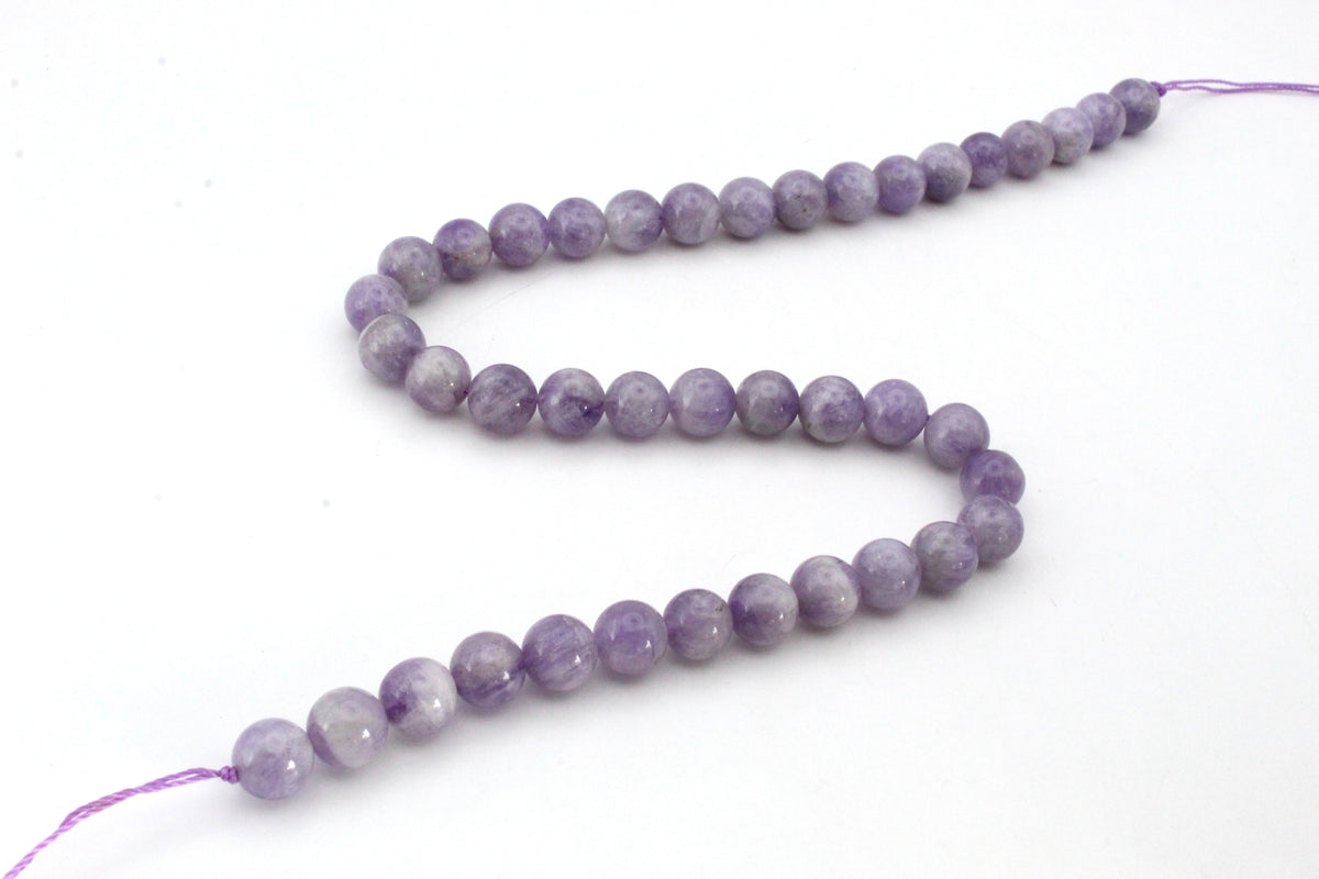 Light Amethyst Round Gemstone Beads 16" Strand