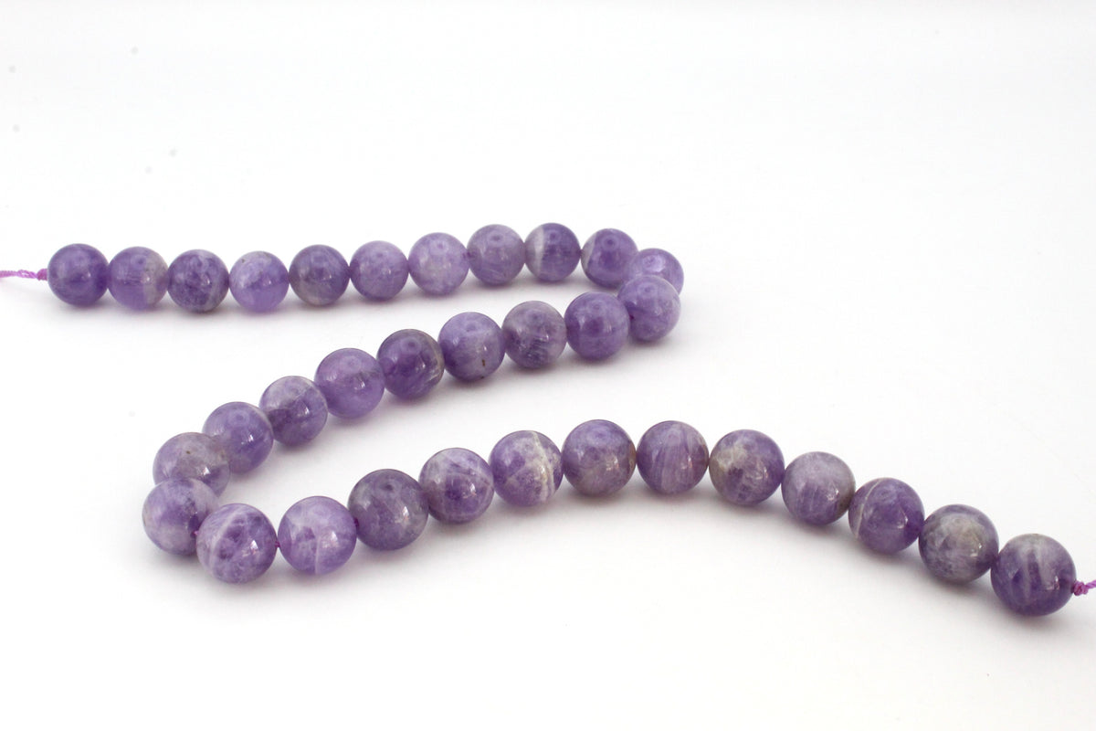 Light Amethyst Round Gemstone Beads 16" Strand