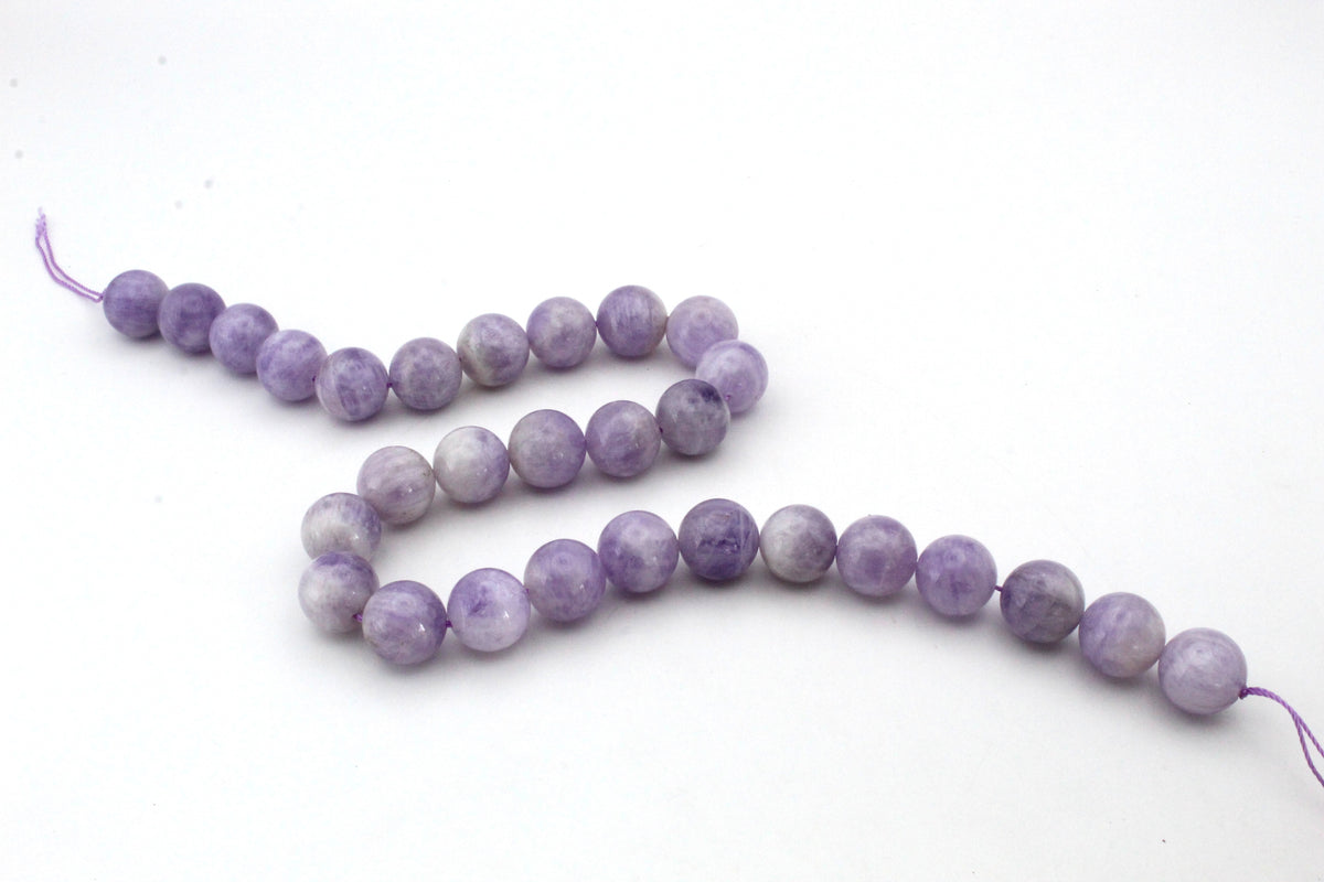 Light Amethyst Round Gemstone Beads 16" Strand