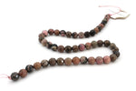 Black Rhodochrosite Round Faceted, 16 inches strand