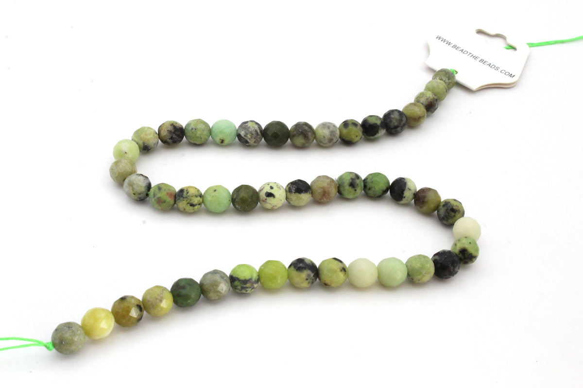 Chrysoprase Round Faceted, 16 inches Strand