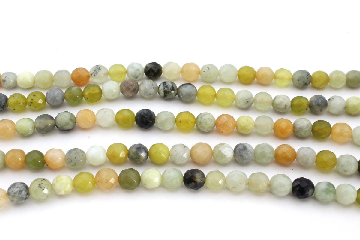 Flower Jade Round, 16 inches strand