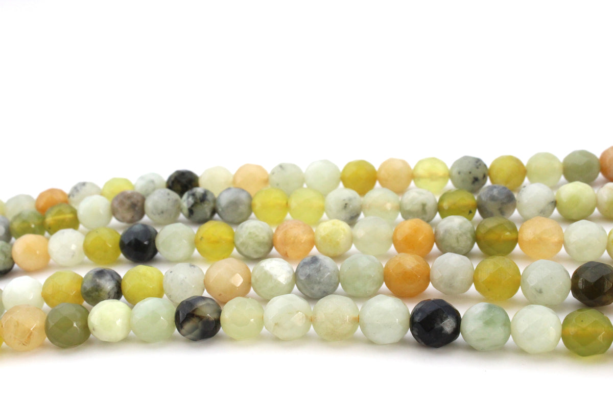 Flower Jade Round, 16 inches strand