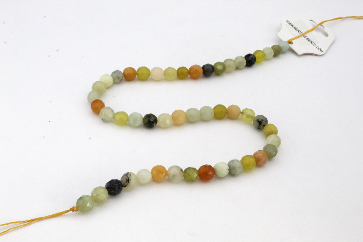 Flower Jade Round, 16 inches strand