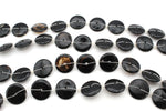 Black Obsidian Donut 16mm Gemstone Beads 16" Strand