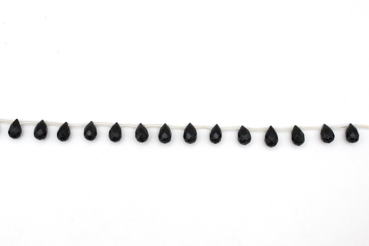 Black Onyx Drop Faceted 8 X 12 mm