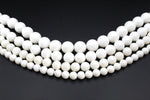 White Stone Round Gemstone Beads 16" Strand