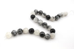 Black Rutilated Round Faceted Gemstone Beads 16" Strand