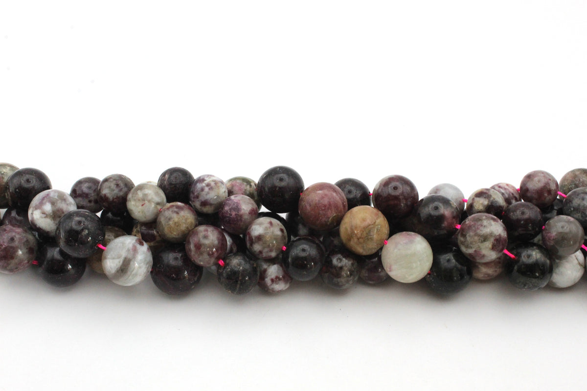 Pink Tourmaline Round Gemstone Beads 16" Strand