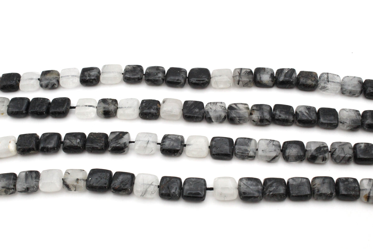 Black Rutilated Square 15 x 15 mm Gemstone Beads 16" Strand
