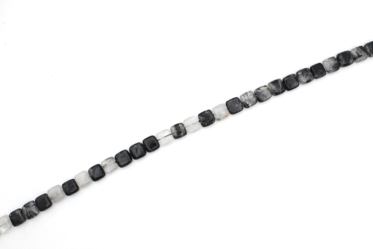 Black Rutilated Square 15 x 15 mm Gemstone Beads 16" Strand