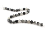 Black Rutilated Round Gemstone Beads 16" Strand