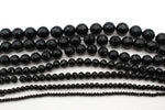 Black Onyx Round Faceted Gemstone Beads 16" Strand