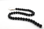 Black Onyx Round Smooth Gemstone Beads 16" Strand