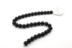 Black Onyx Round Smooth Gemstone Beads 16" Strand