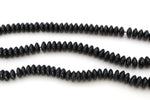 Natural Obsidian Rondelle Smooth Gemstone Beads 16" Strand