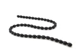 Black Onyx Oval Smooth 6 x 9 mm Gemstone Beads 16" Strand