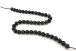Natural Black Obsidian Round Smooth Gemstone Beads 16" Strand