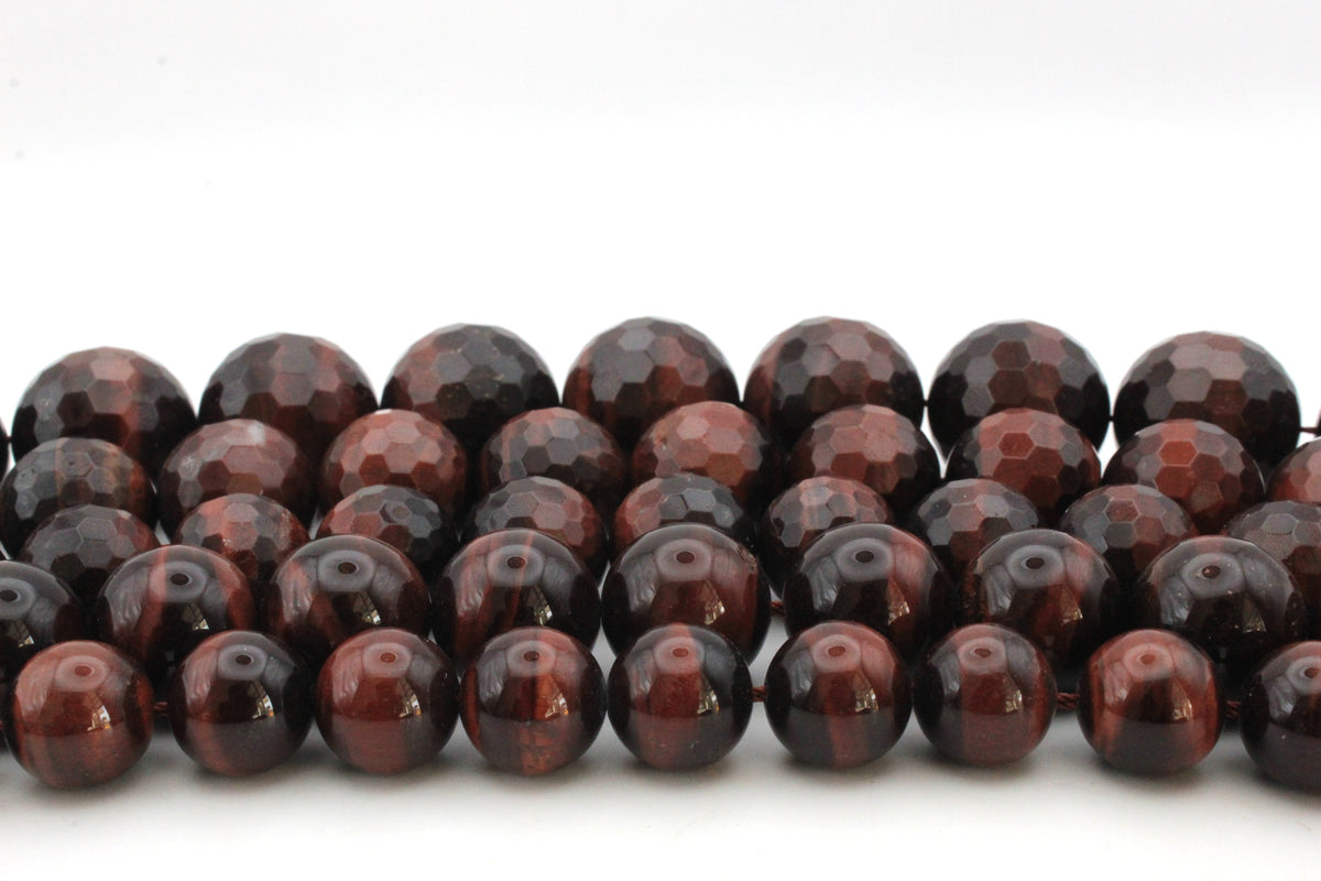 Red Tigers Eye Round Gemstone Beads 16" Strand