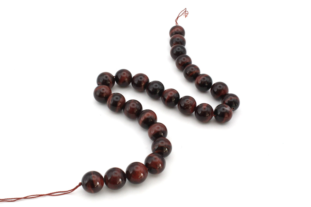 Red Tigers Eye Round Gemstone Beads 16" Strand