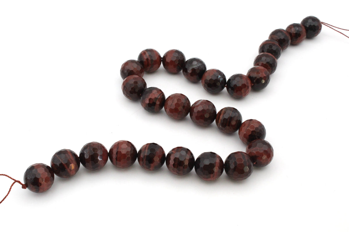 Red Tigers Eye Round Gemstone Beads 16" Strand