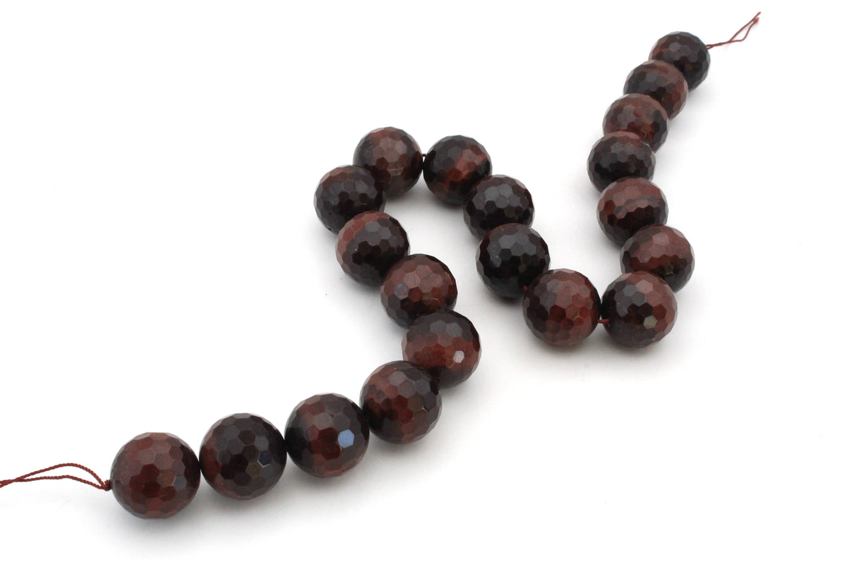 Red Tigers Eye Round Gemstone Beads 16" Strand