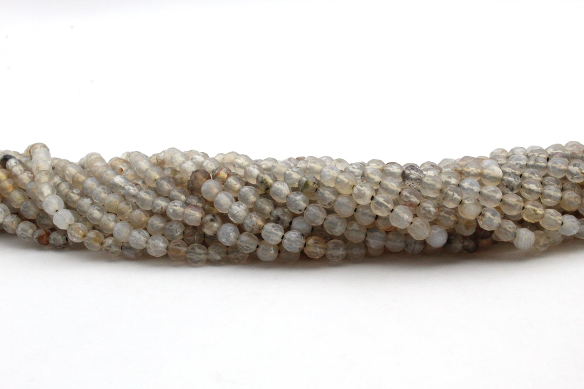 Rutilated Round Faceted Gemstone Beads 16" Strand