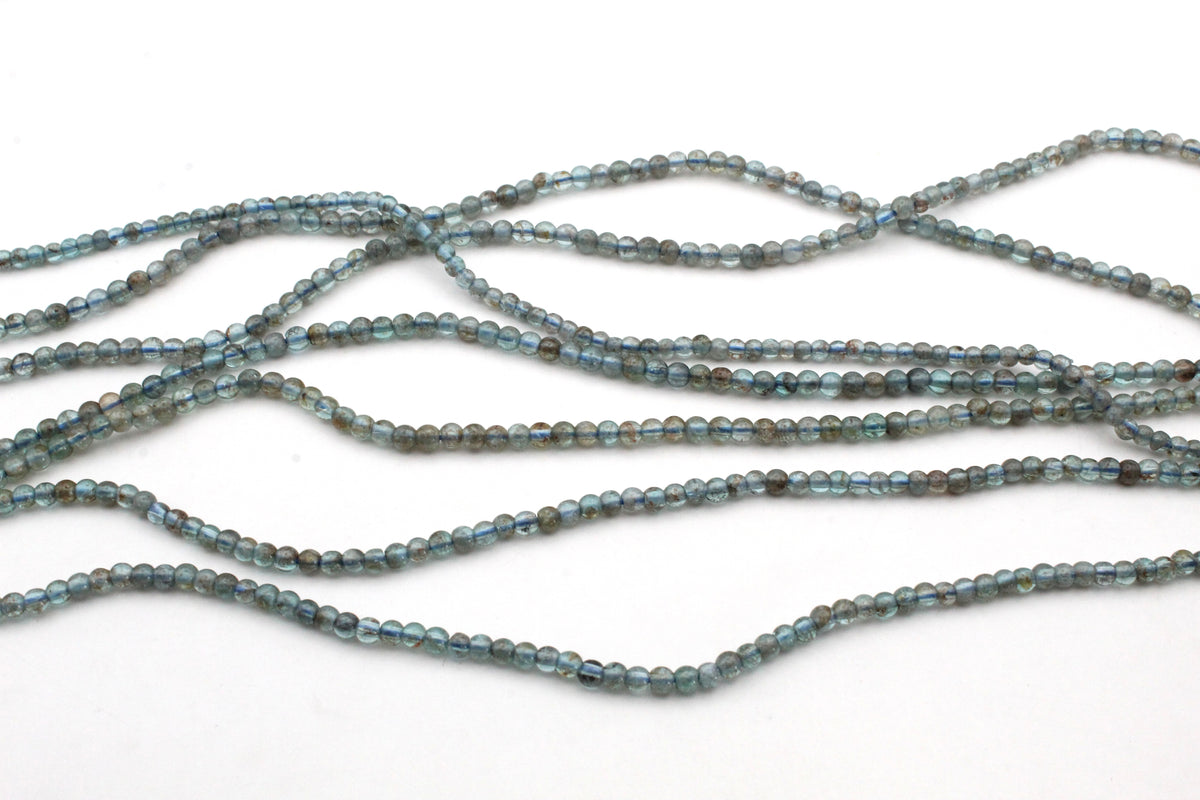 Aquamarine Round Gemstone Beads 16" Strand