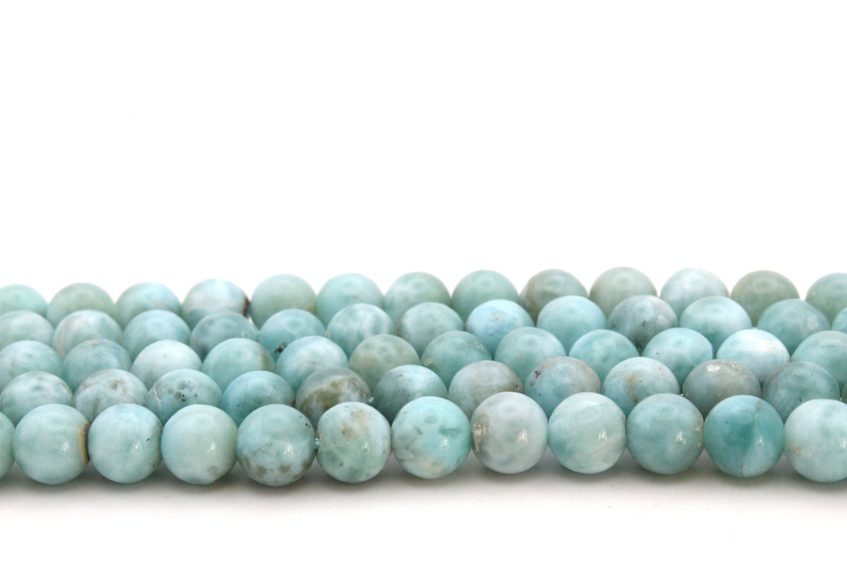 Larimar Round Smooth Half Strand Gemstone Beads