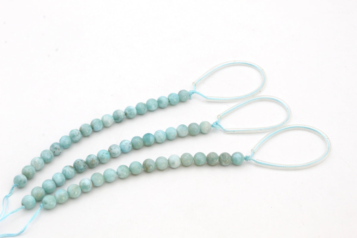 Larimar Round Smooth Half Strand Gemstone Beads