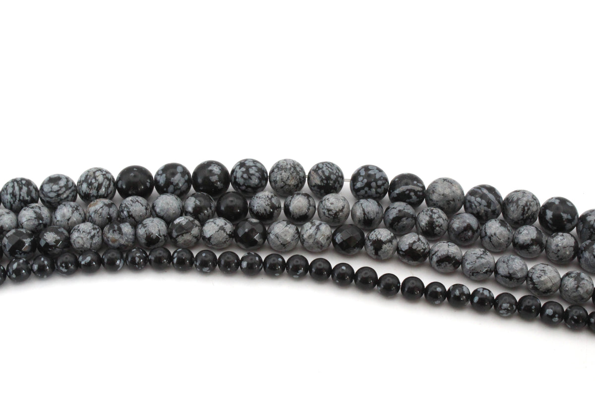 Snowflake Obsidian Round, 16 inches Strand