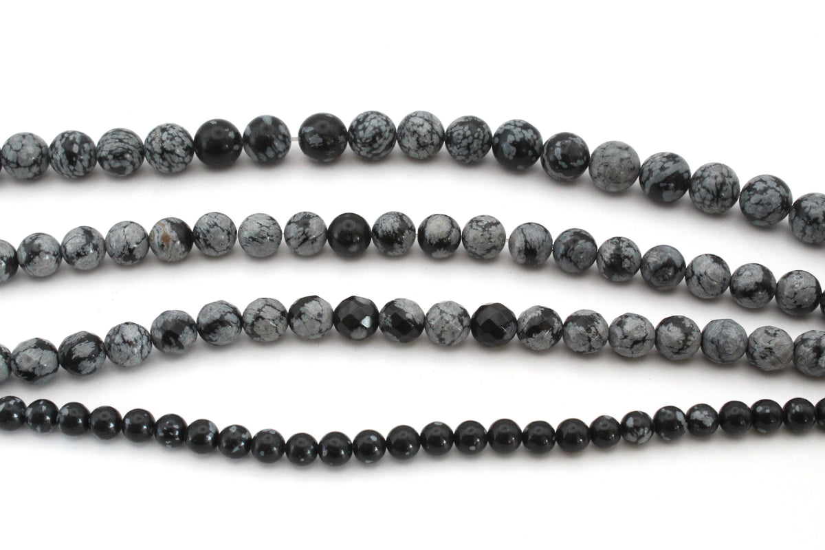 Snowflake Obsidian Round, 16 inches Strand
